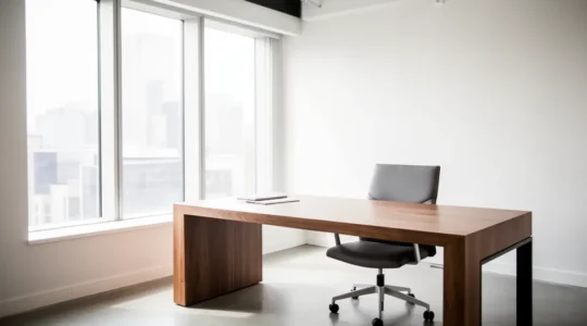 Entrepreneur dans un bureau moderne consultant des documents validés avec ordinateur portable