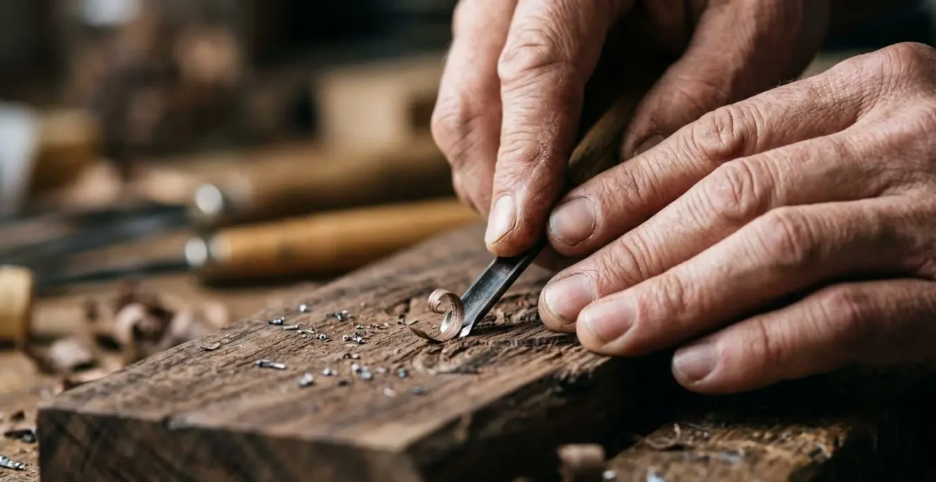 Atelier d'artisan français avec pièces uniques suggérant la rareté et l'excellence