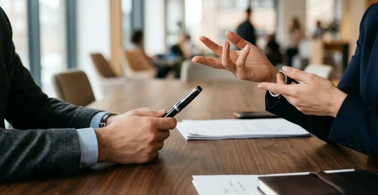 Mains signant un contrat avec focus sur les détails importants