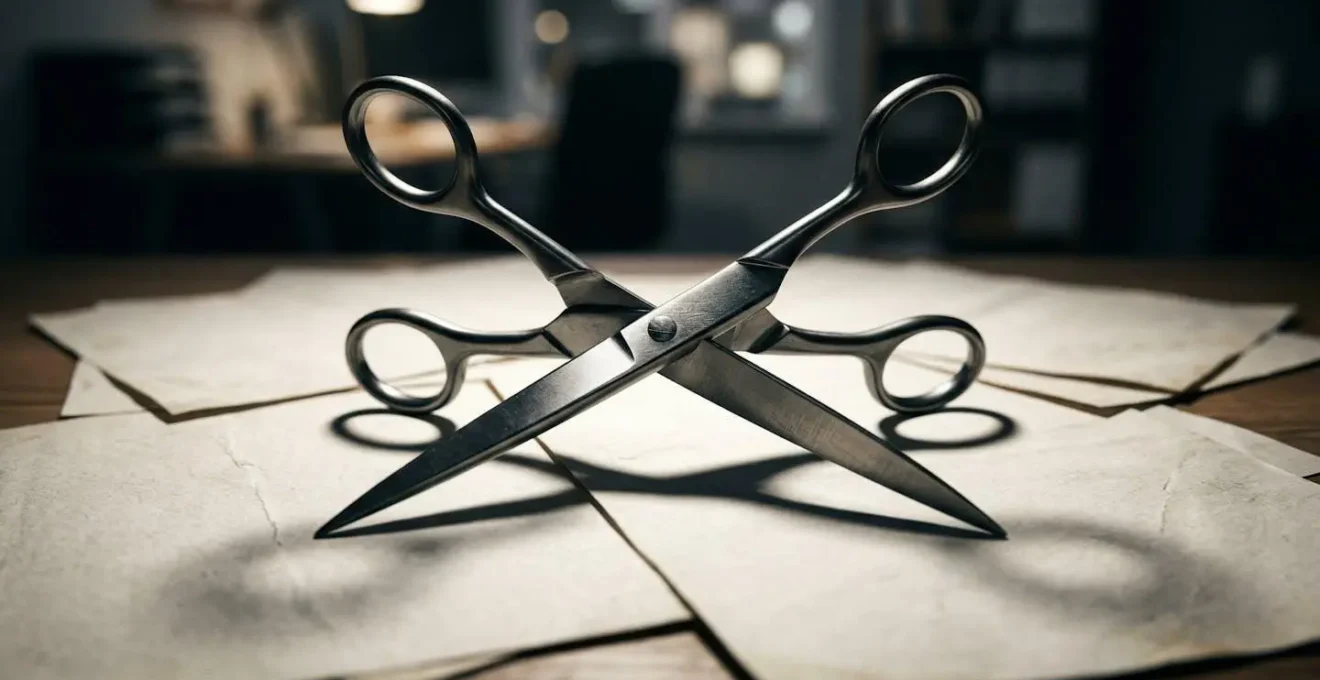 Graphique symbolique illustrant l'effet ciseau entre croissance et trésorerie