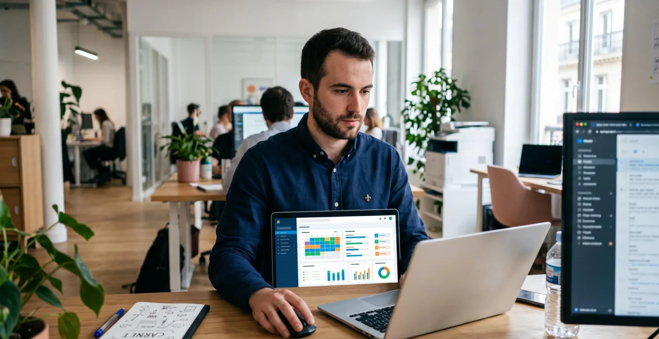 Collaborateur utilisant un logiciel de gestion des congés et RTT